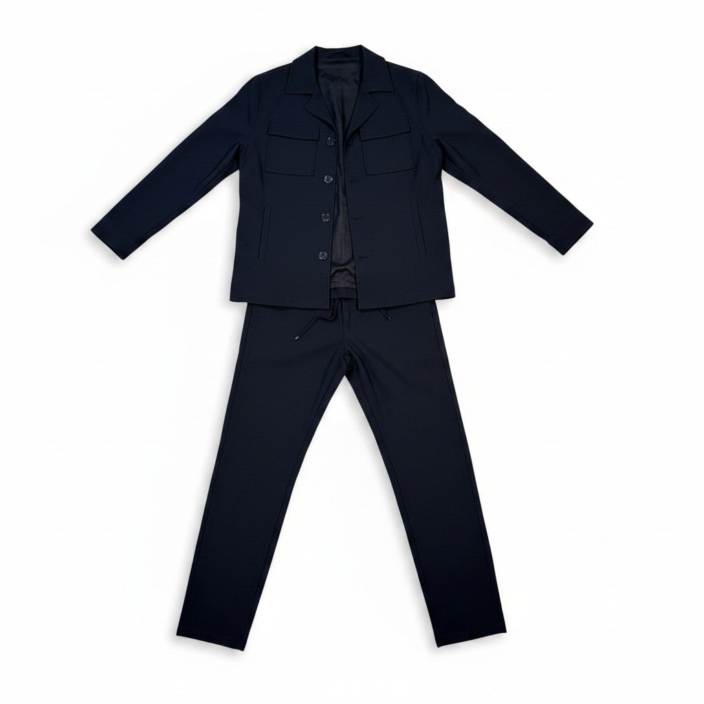 Pants/Jacket Set Co-Ord W/Pockets in Navy Blue