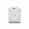 Half Sleeve Shirt Ribbed in White