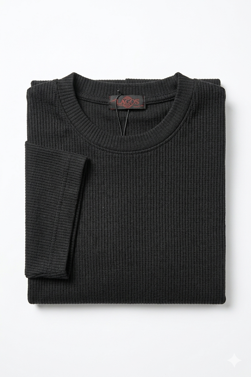 Tshirt Oversize Ribbed in Black