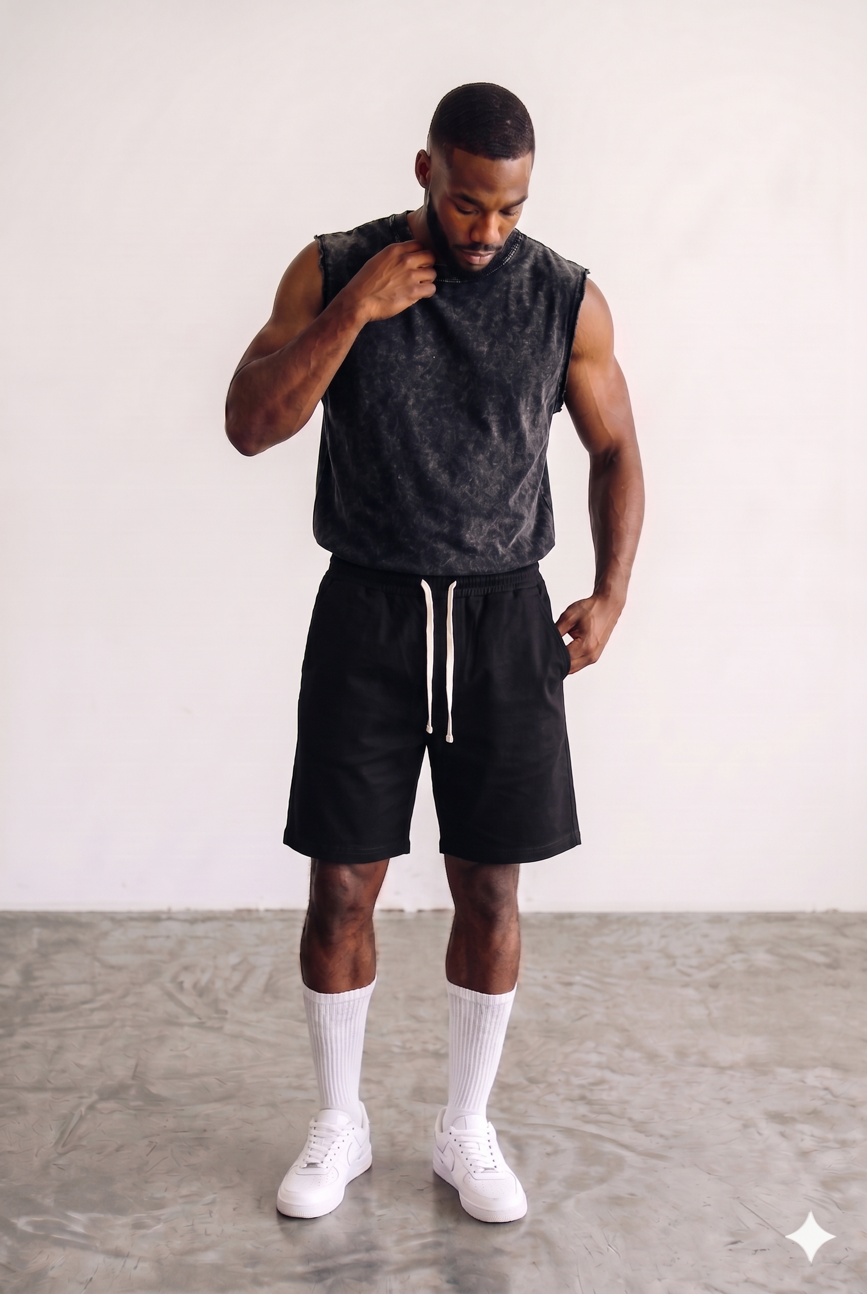 Tank Top Washed in Black