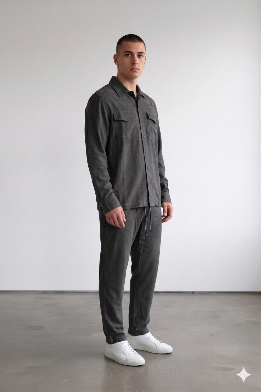 Pants/ Long Sleeve Shirt Soft in Charcoal