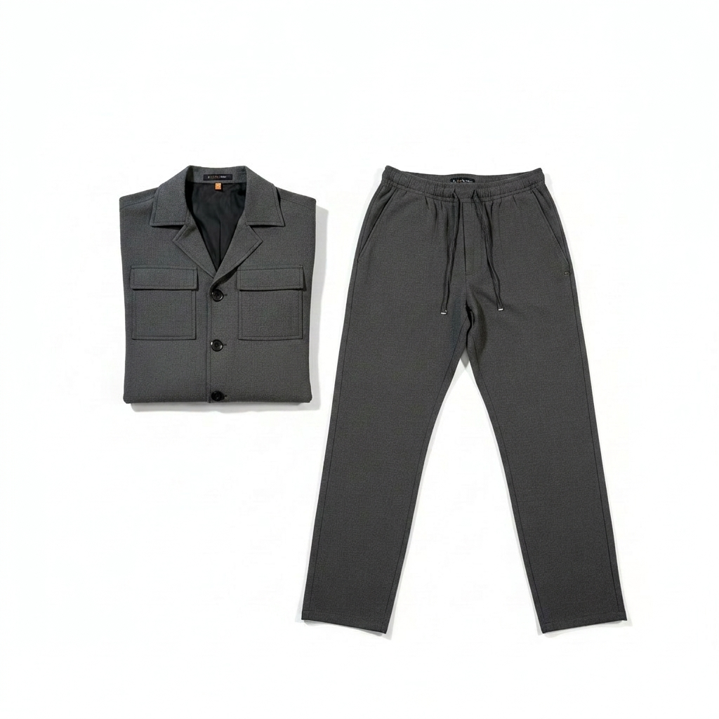 Pants/Jacket Set Co-Ord W/Pockets in Dark Grey