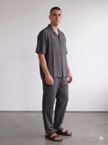 Co-Ord Pants/ Half Sleeve Shirt Soft in Dark Grey