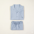 Co-Ord Short/Half Sleeve Shirt Linen in Light Blue