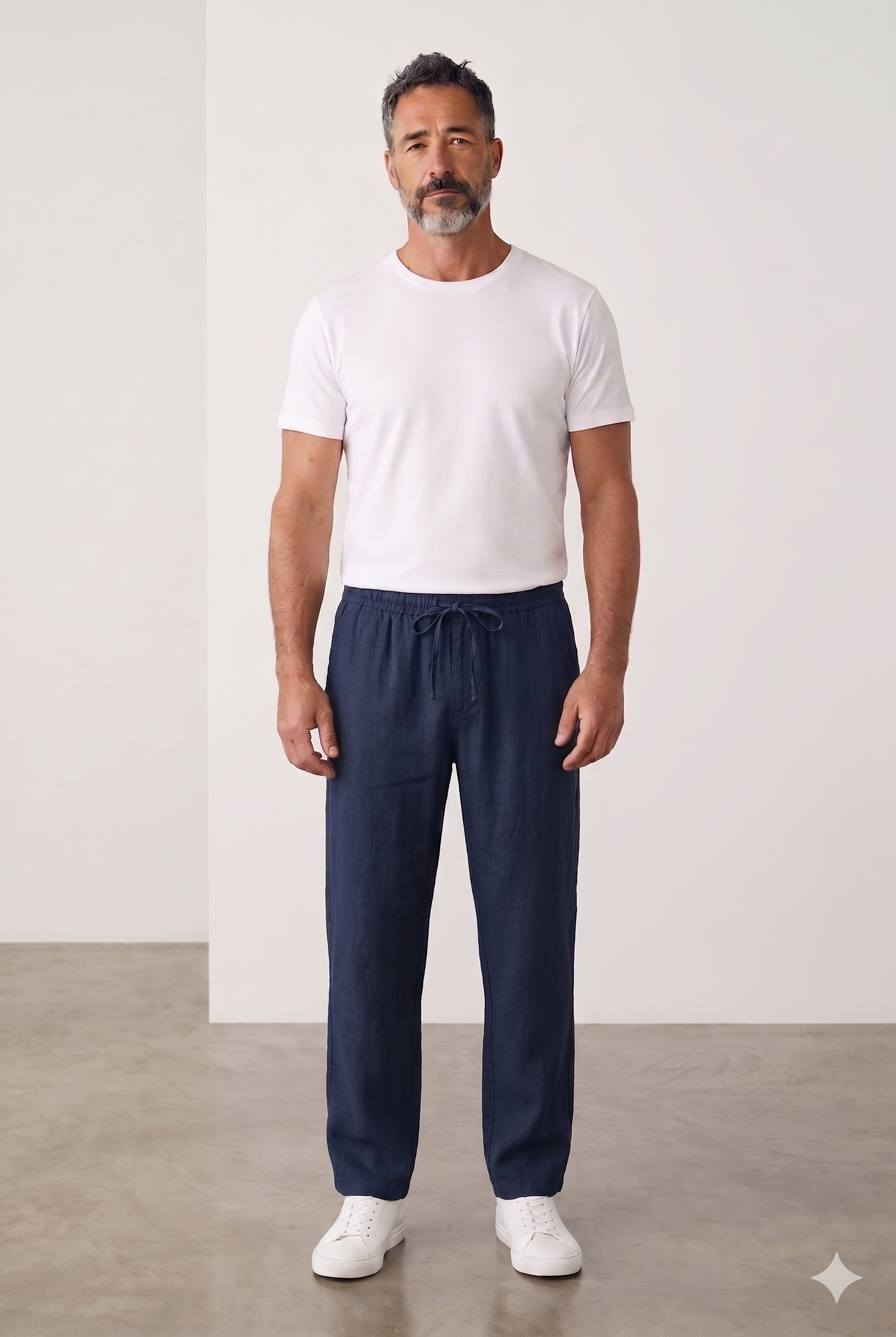 Pants Linen in Navy
