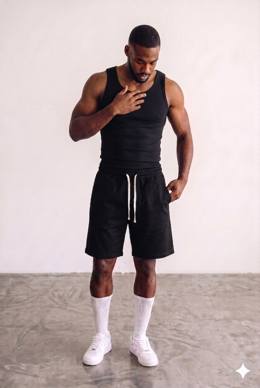 Tank Top Body Fit in Black