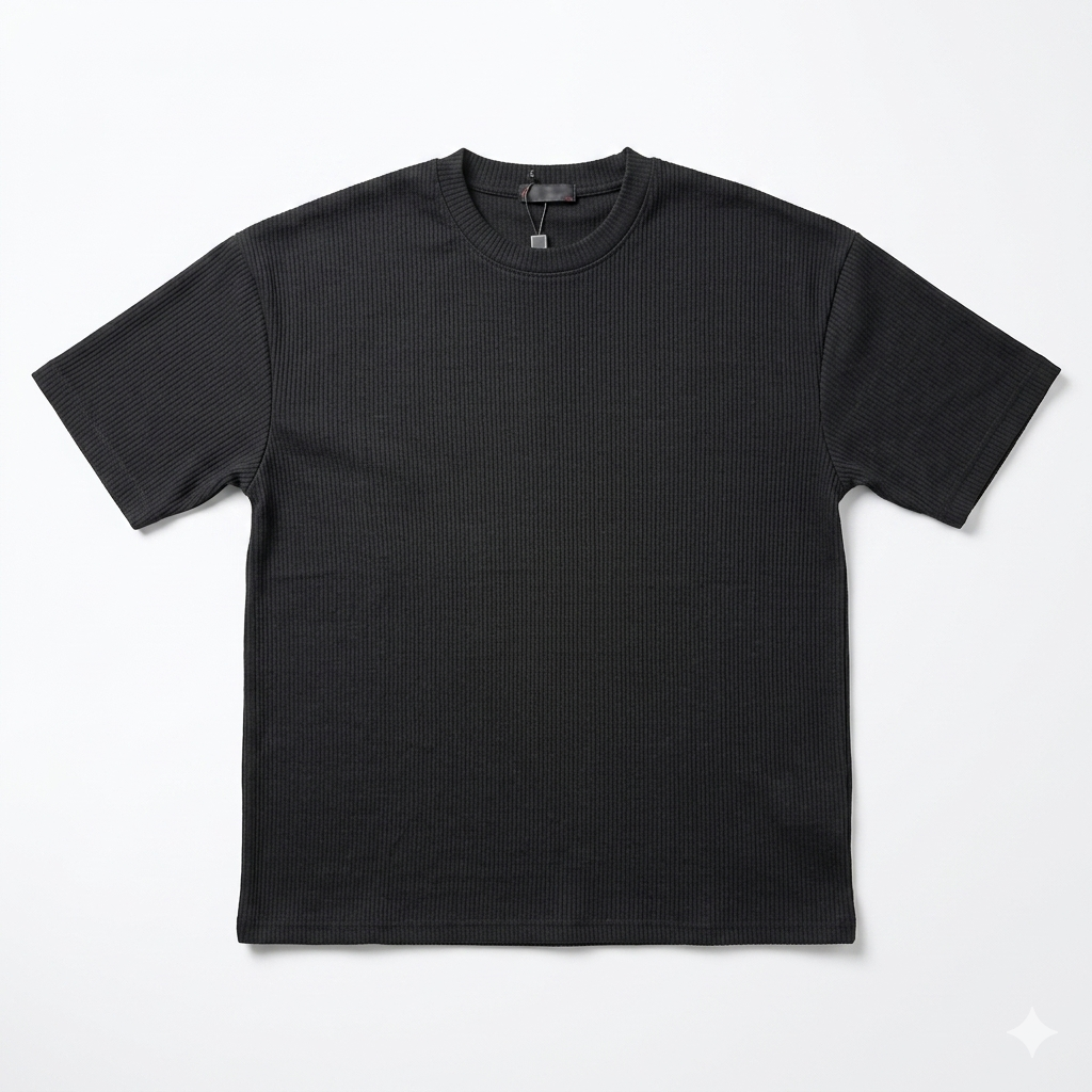 Tshirt Oversize Ribbed in Black