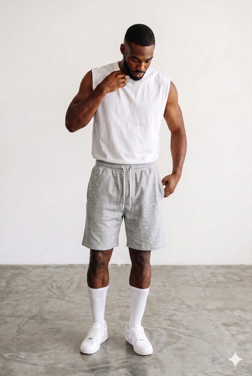 Short Cotton In Light Grey