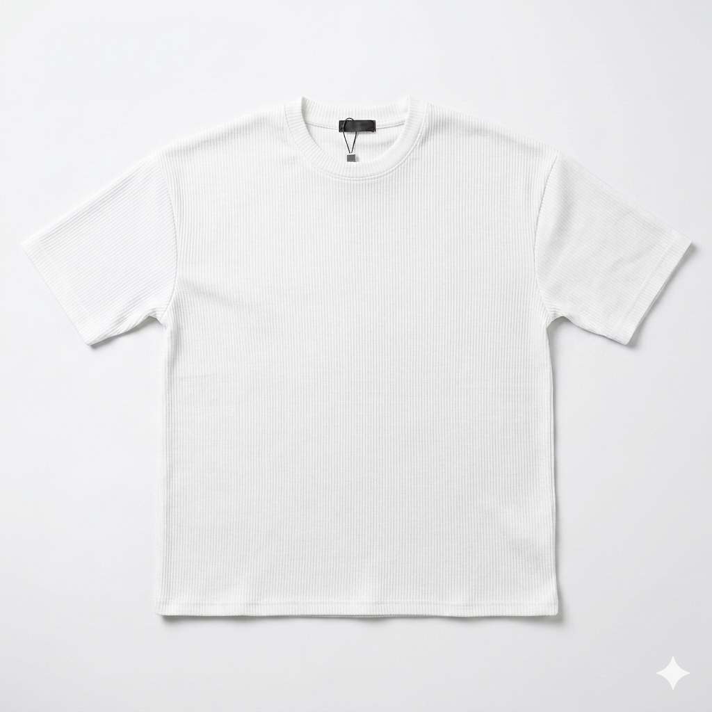Tshirt Oversize Ribbed in White