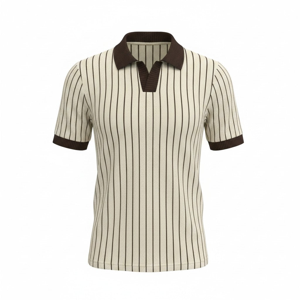 Polo in Beige/Brown Stripes