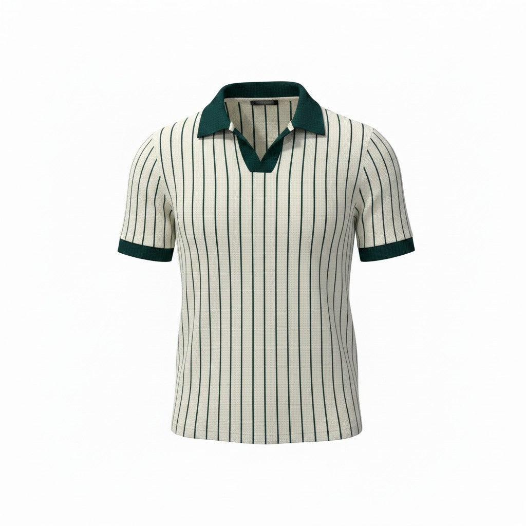 Polo in Beige/Green Stripes
