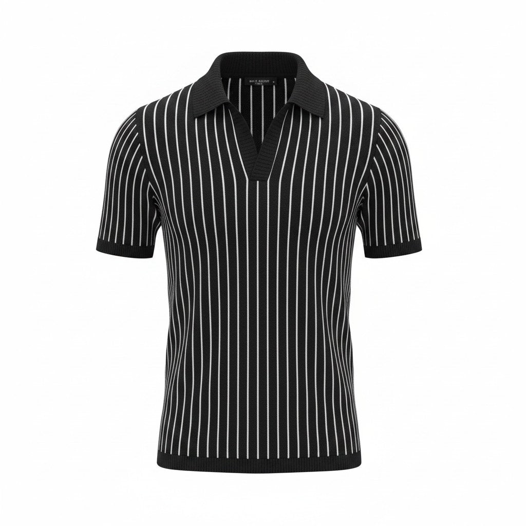 Polo in Black/White Stripes