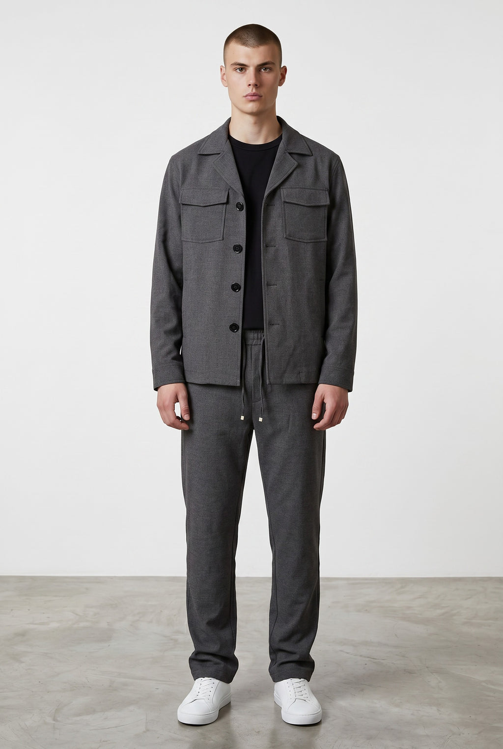 Pants/Jacket Set Co-Ord W/Pockets in Dark Grey