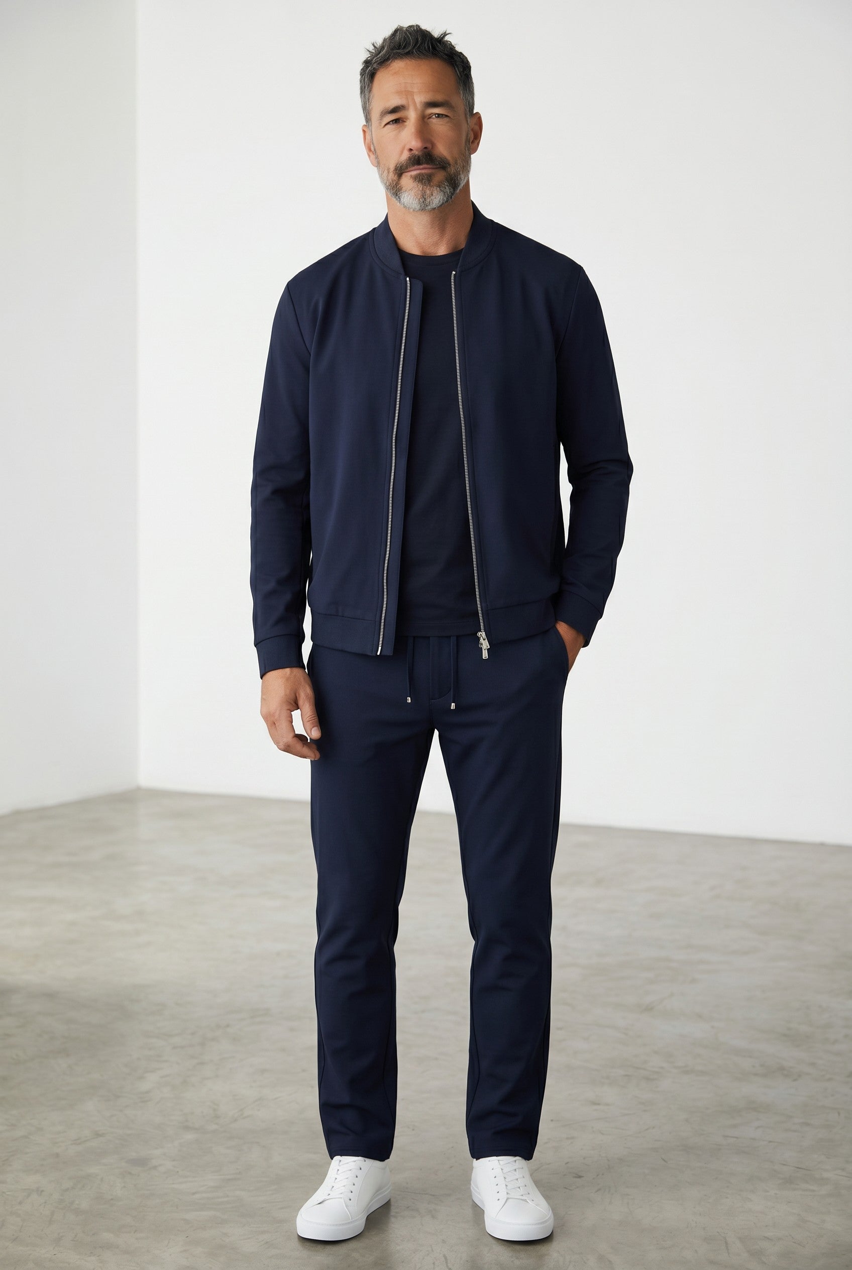 Pants/Jacket Set Co-Ord in Navy Blue