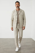 Pants/Jacket Set Co-Ord W/Pockets in Beige